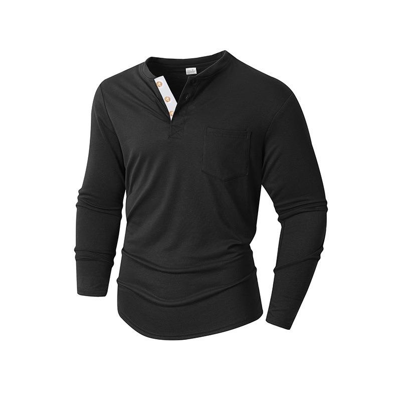 Men's Long Sleeve Polo Shirt, Knit Polyester Viscose Blend Solid Color Polo, Breathable Moisture Wicking Casual Top
