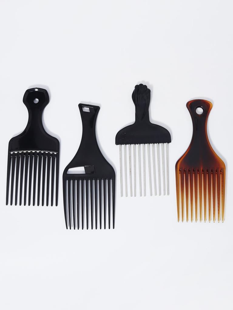 4pcs African comb metal hair comb set, suitable for men and women's curly hair styling combs For Hair Accessories