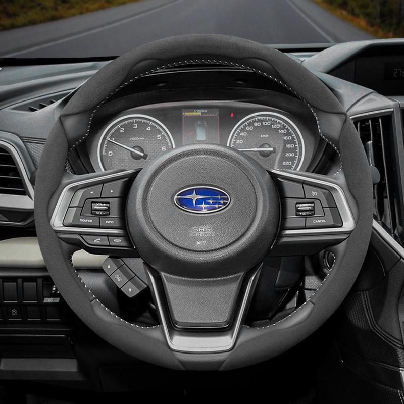 vcxja9 Suitable for Subaru Anti-Slip Buckle Segmented Suede Steering Wheel Cover Suitable for Forester Sh 2009 Impreza Legacy 2014 Levorg Xv 