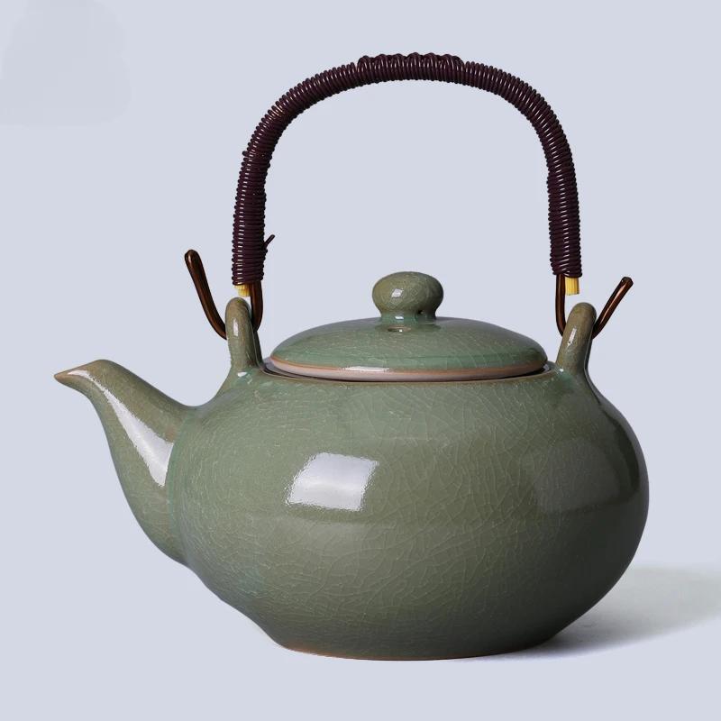 Large Capacity Ceramic Teapot Lifting Beam Pot Tea Kettle Filter Pot Tea Infuser Home Creative Brewing Utensils Single Pots