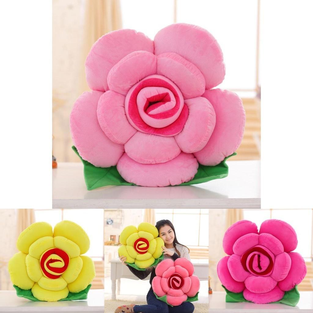 Elegant Romantic Flower Shape Cushion With Bright Colors And Soft Plush Material