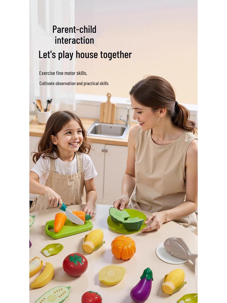 Beiensh Kids' Fruit & Vegetable Cutting Toy: Chewable Playset for Boys and Babies - Gift Idea