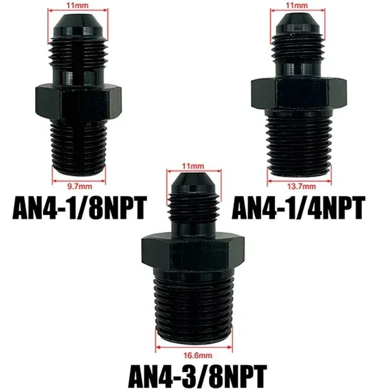 2X Flare Male AN4 AN6 AN8 AN10 AN12 To 1/4NPT 1/8NPT 3/8NPT 3/4 NPT Thread Straight Fittings Fuel Oil Cooler Hose Pipe Adapter