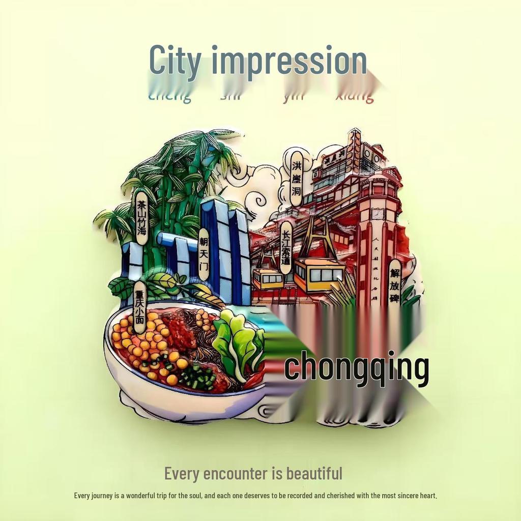 National City Landmark Acrylic Fridge Magnet - Scenic Souvenir