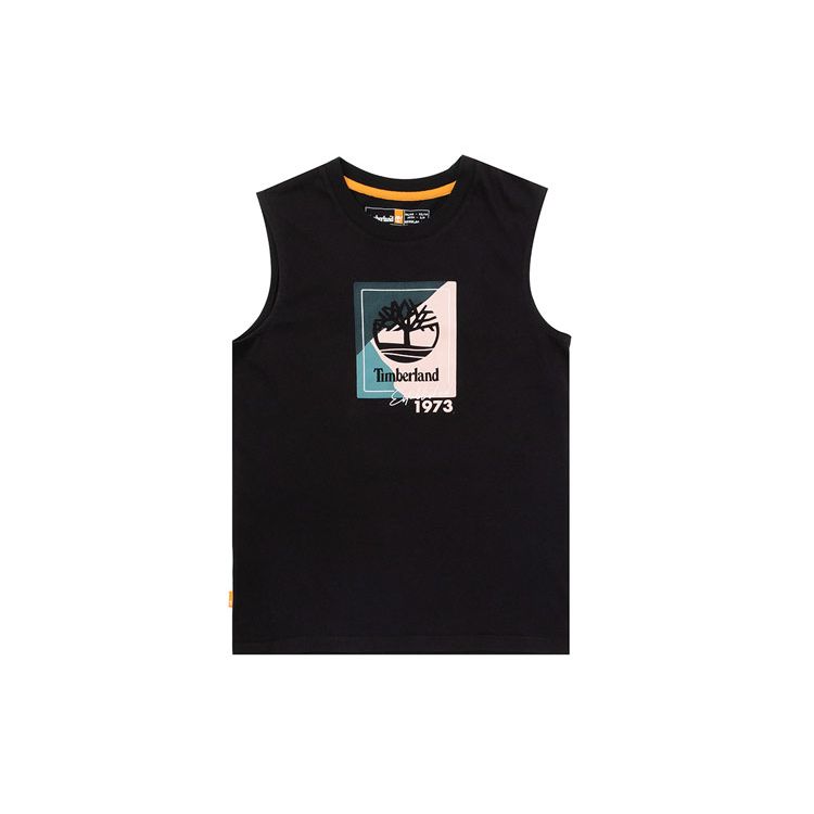 

Timberland Est. 1973 Logo Sports Training Sleeveless Vest Women tops Black A41Z2-001 XS