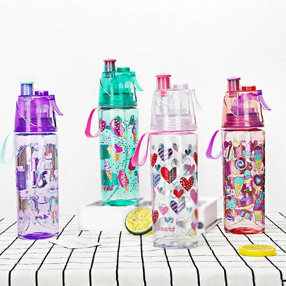 Cool Down Spray Mist Water Bottle 500ml Spray Drinking Water Bottle for Kids