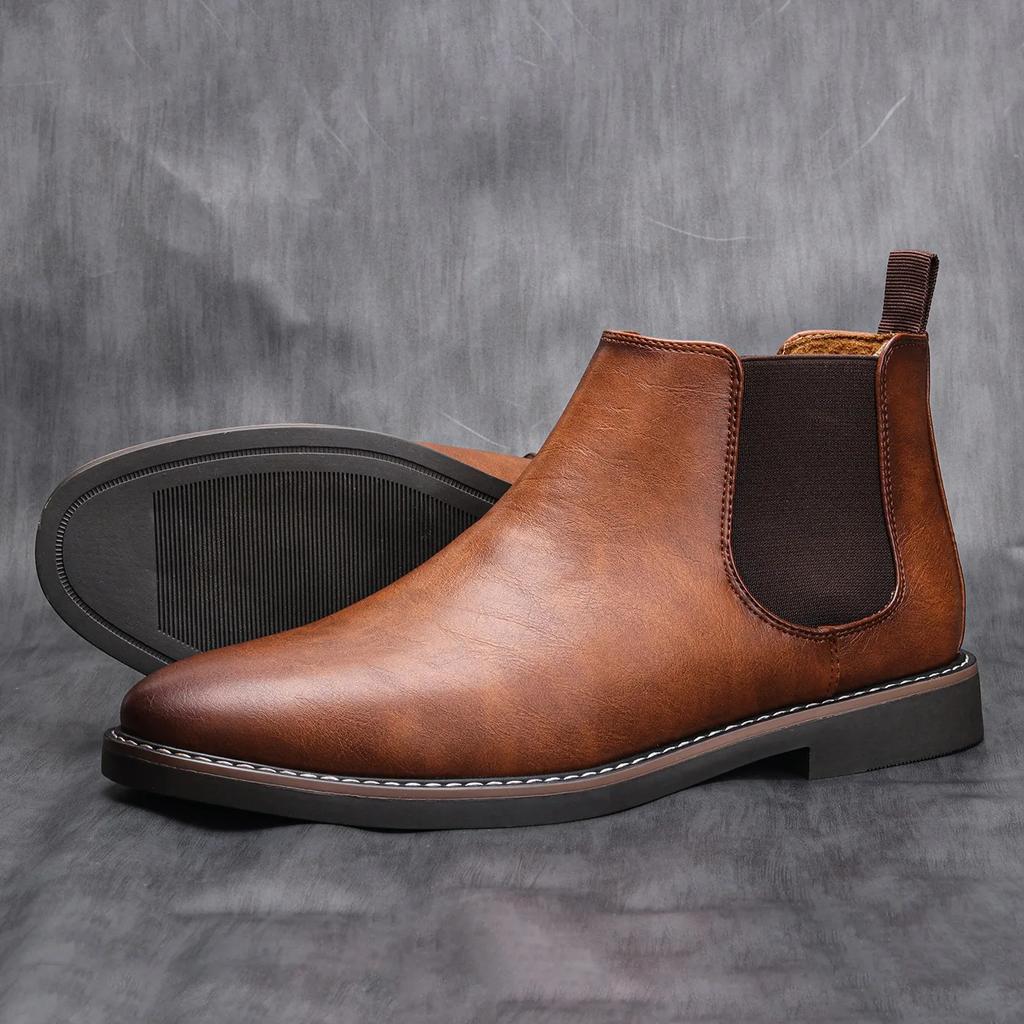 40~46 Men Chelsea Boots Brand Retro Comfortable 2024 Fashion Men Boots #KD5241