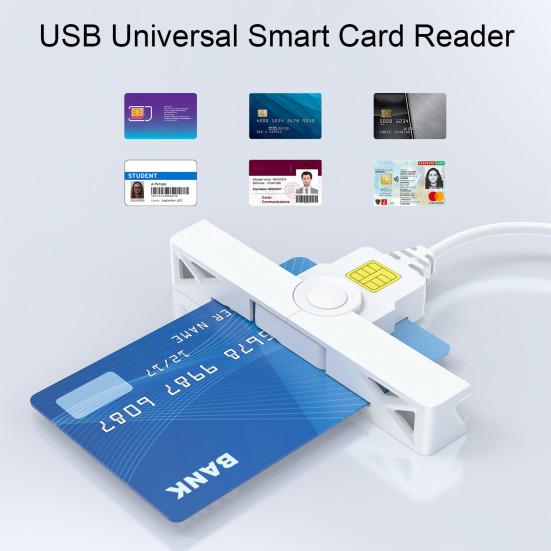 Type-C Smart Card Reader Plug-and-Play Card Windows Portable Bank Reader for USB 2 Chip Card Reader