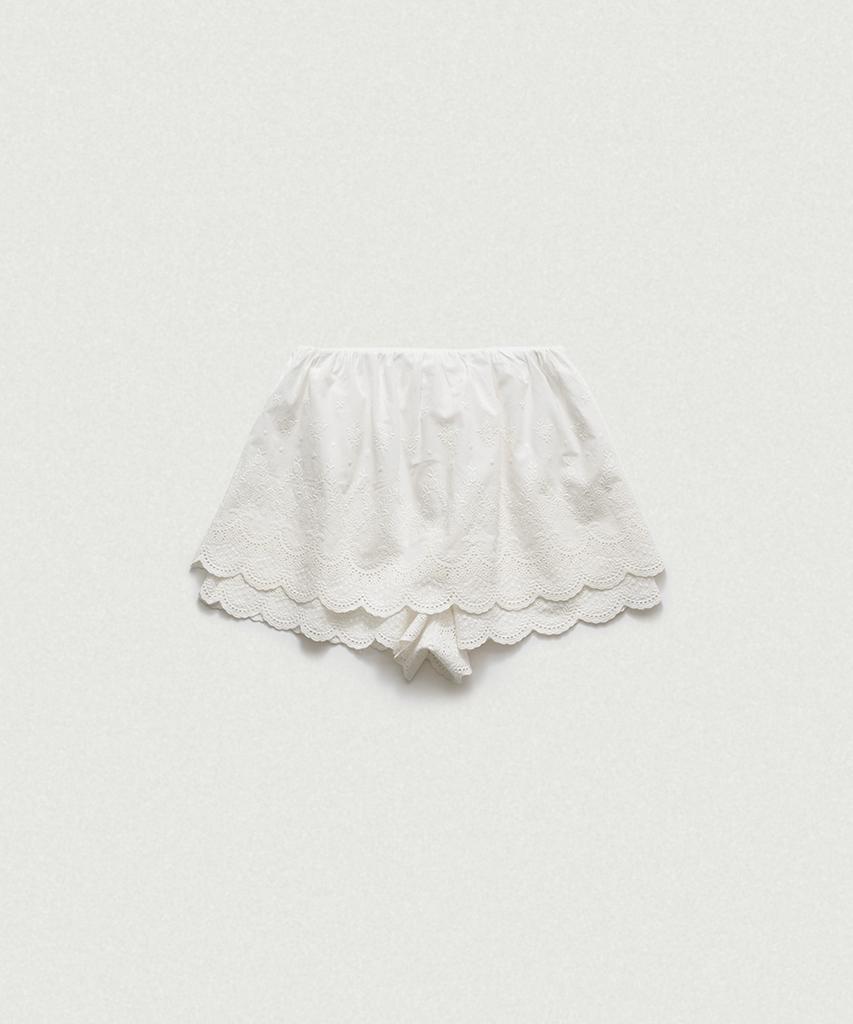 Deobanes Belle Lace Scallop Skirt_White
