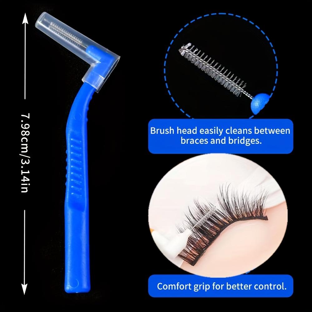 20Pcs L-Shaped Interdental Brushes Non-Slip Handles Soft Nylon Bristles For Teeth Gaps Plaque Removal Multiple Sizes