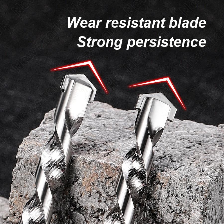1 Set Multi Functional Concrete Wall Cement Brick Drill Bits Alloy Impact Drill Bits Straight Shank Construction Drill Bits