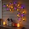 Halloween Lights Halloween Garland with Orange Pumpkin Bat Lights 8-Modes Battery Operated Waterproof Decorations for Indoor