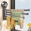 Rotating Towel Rack Suction Cup Bath Towel Holder Multi-Functional Towel Hanger  Shower