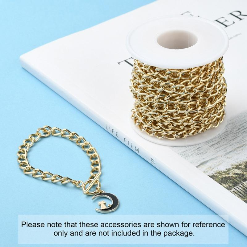 1 Rolle 5m Aluminium Verdrehte Curb-Ketten Silber Goldene Ketten Verdrehtes Kabel Kruzifix Halskette Findeketten für DIY Basteln