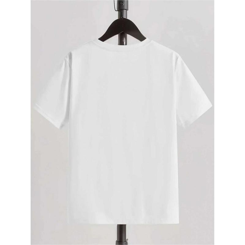 European Size Boys Round Neck Short Sleeved T Shirt with Heart Pattern
