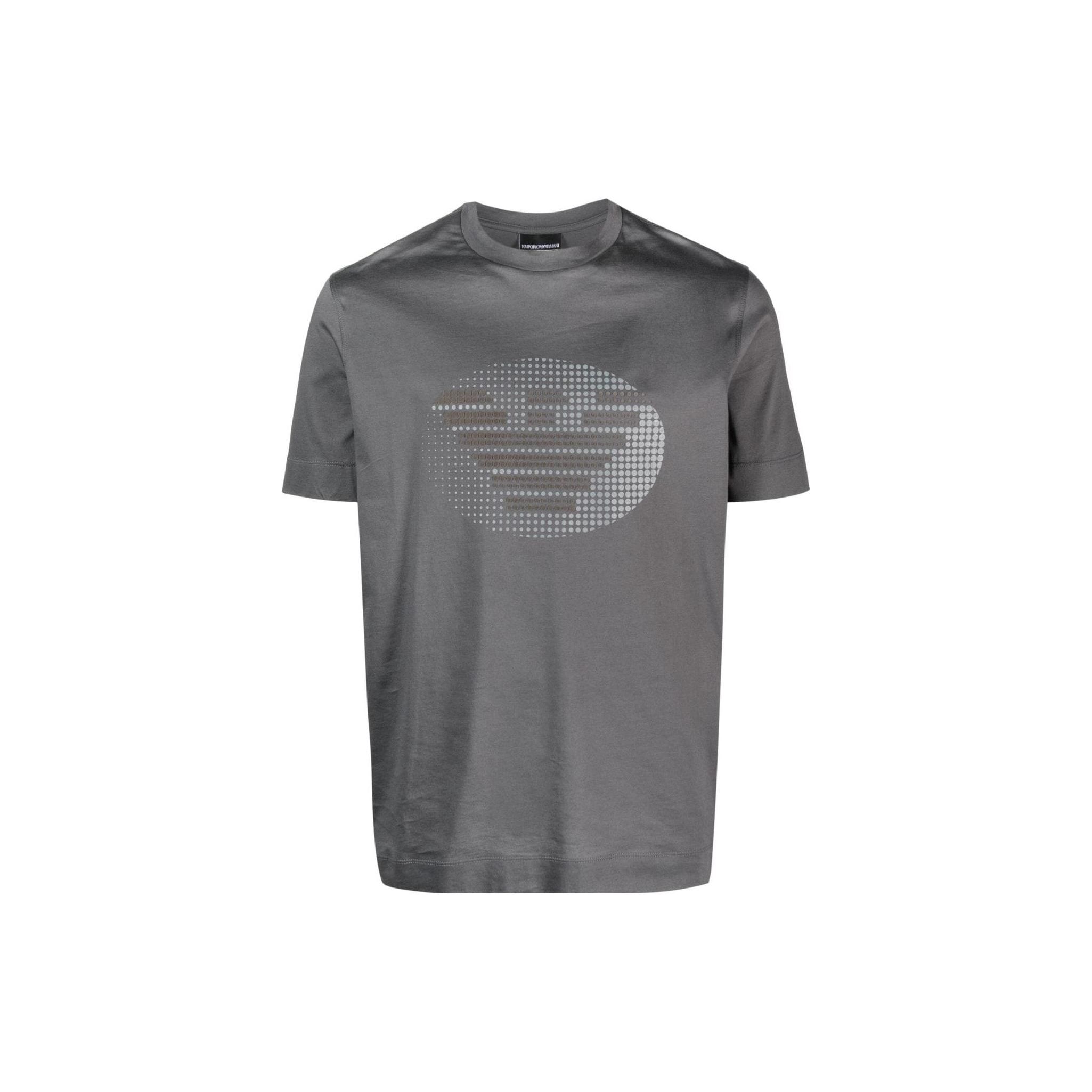 Emporio Armani SS23 Eagle Logo Print Pullover Short Sleeve T-Shirt Men Tops Gray 3R1TU1-1JSAZ-0651 XXL