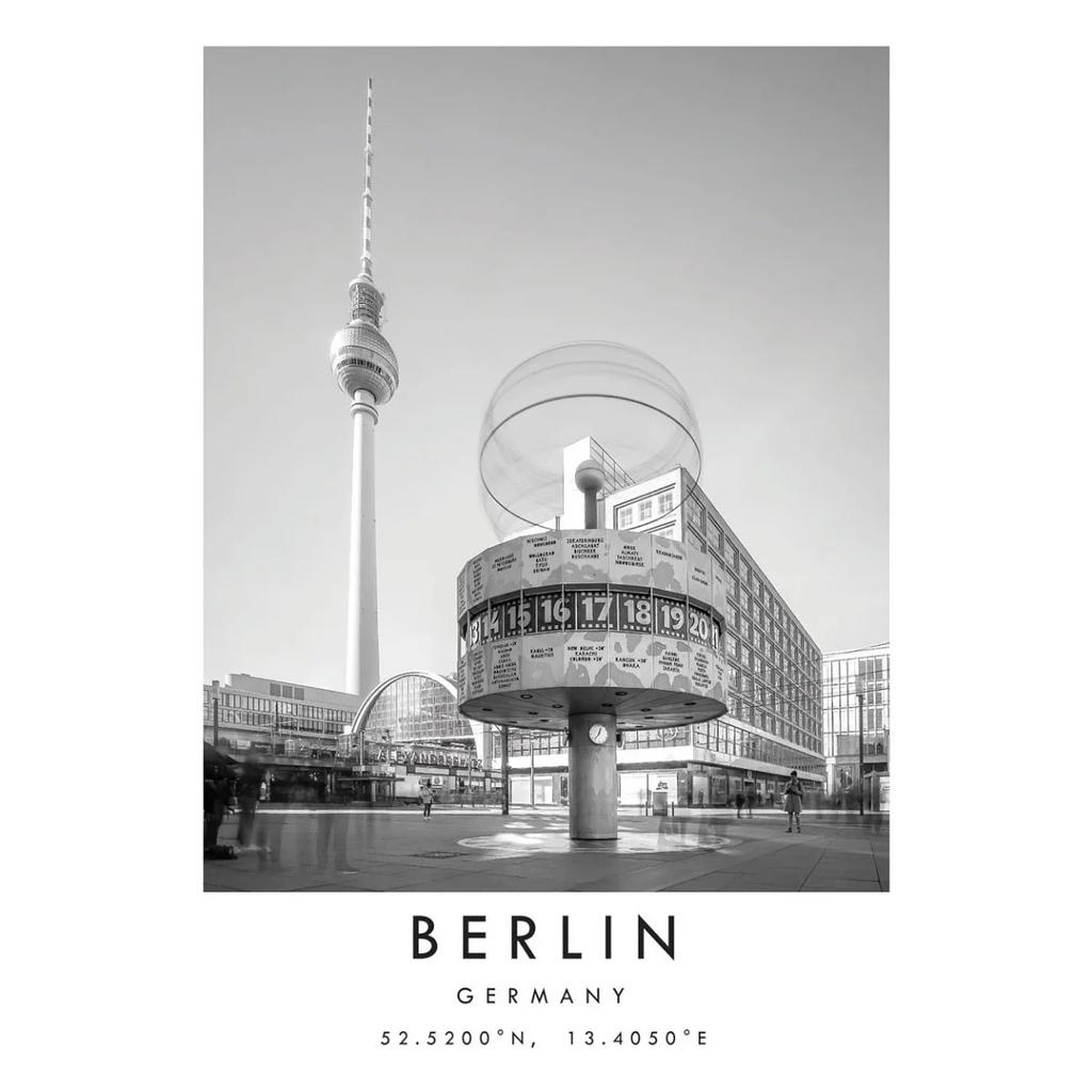 Famous Black and White Cities Verona Rome Punta Cana Florence Berlin Poster Travel Wall Art Canvas Painting Prints Home Decor