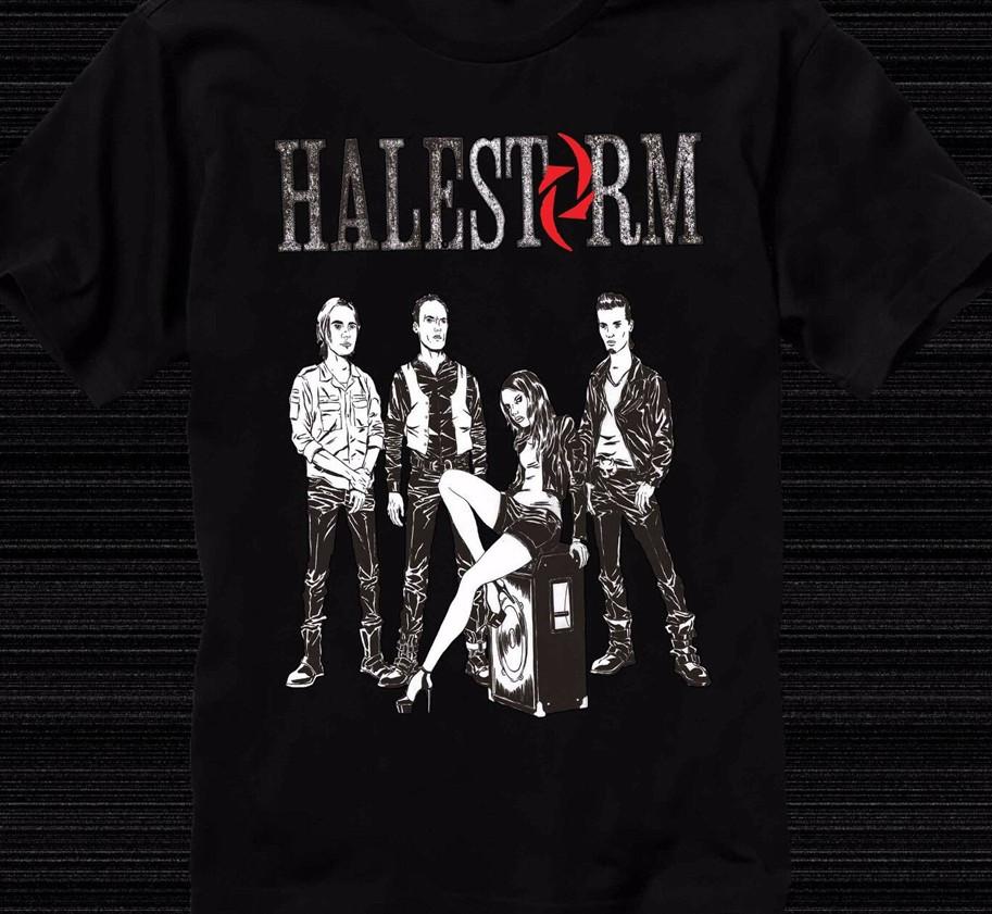 Unisex Cotton Short Sleeve Halestorm band black T-shirt retro short sleeve All sizes S to 5Xl 2F118