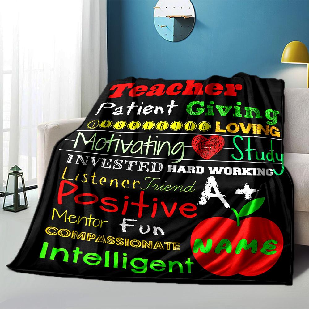 Teacher Appreciation Customize Your Name Rv Blanket Soft Comfortable Lightweight For Travel Camping Picnics Sofas Rvs Beds Living Room Gift For