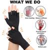 1Pair Copper Arthritis Compression Gloves Fingerless For Carpal Tunnel Rheumatoidtendonitis Computer Typing Joint Support