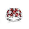 Dragon's Intention Luxurious Ruby Red Floral Zircon Ring: European & American Style