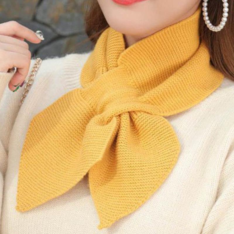 Autumn Winter Scarf Soft Neck Scarf Girls Knitted Sweater Bowtie Women Casual Cross Fishtail Scarf Straps Ladies Shawl
