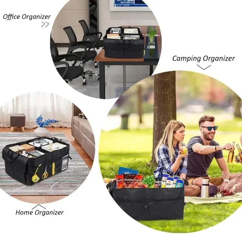 Car Trunk Organiser Large Capacity Car Organiser Foldable Trunk Organiser Outdoor Storage Tools Car Accessory Organiser