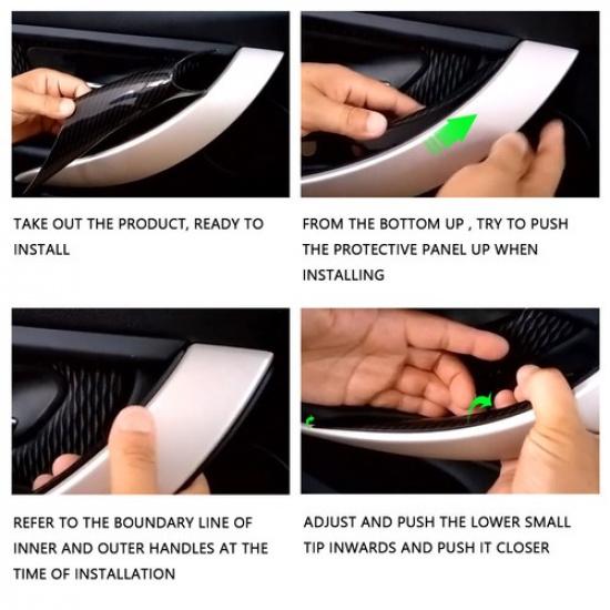 1* Left Carbon Fiber Door Handle Pull Cover For BMW 3 4 Series F30 F35 2012-2016