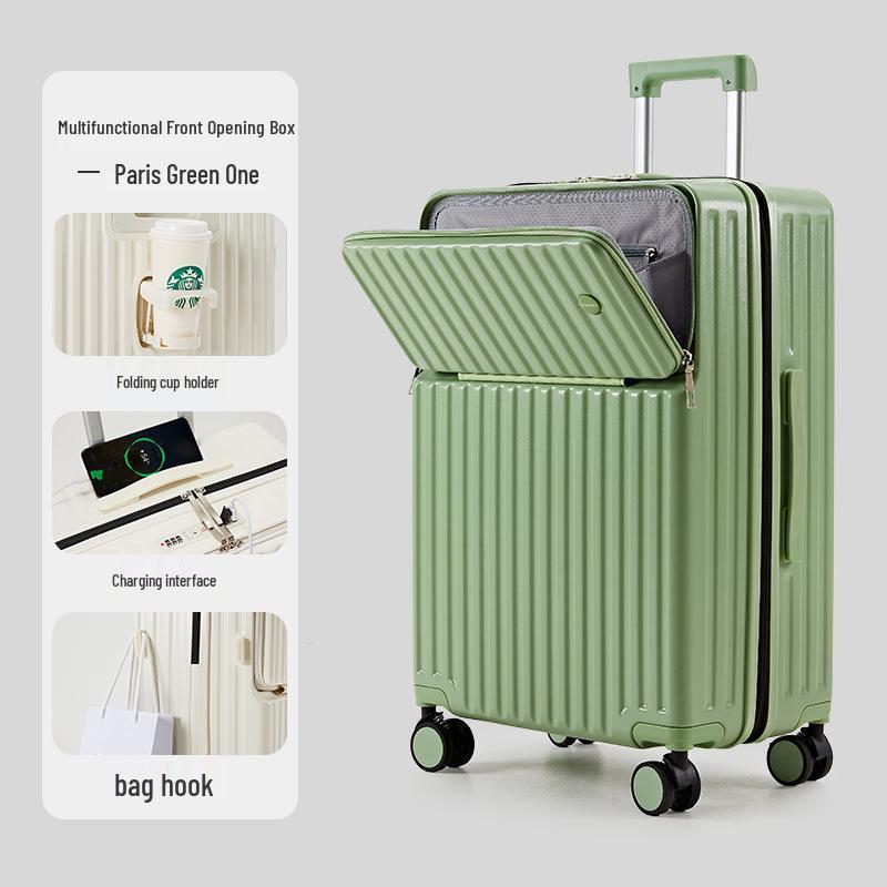 

20-дюймовый расширяемый многофункциональный перезаряжаемый чемодан с универсальными колесами и кодовым замком для мужчин и женщин 20-inch