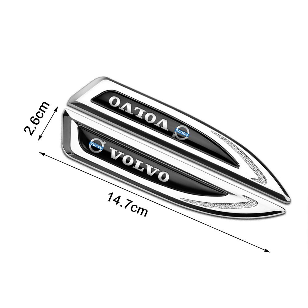 2 Stück Blade Abzeichen Dekor Autoaufkleber Metall Auto Emblem Zieraufkleber Zubehör für Volvo RDESIGN XC60 XC40 XC80 S80 S90 V40 V60 T8