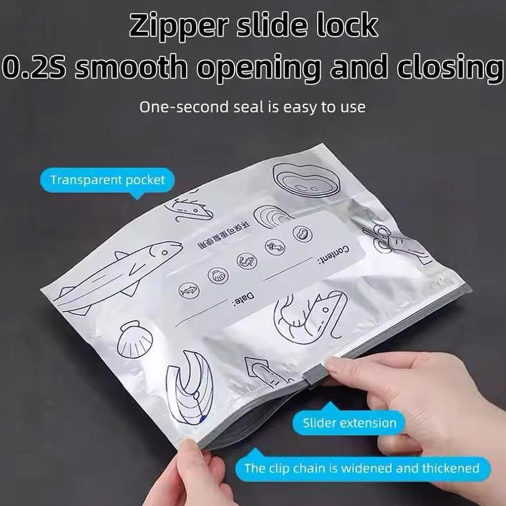 30 Pieces Aluminium Sealable Bags For Packaging Zipper Lock Reusable Food Storage Pouches Foil Freezer Refrigerator Kitchen Use