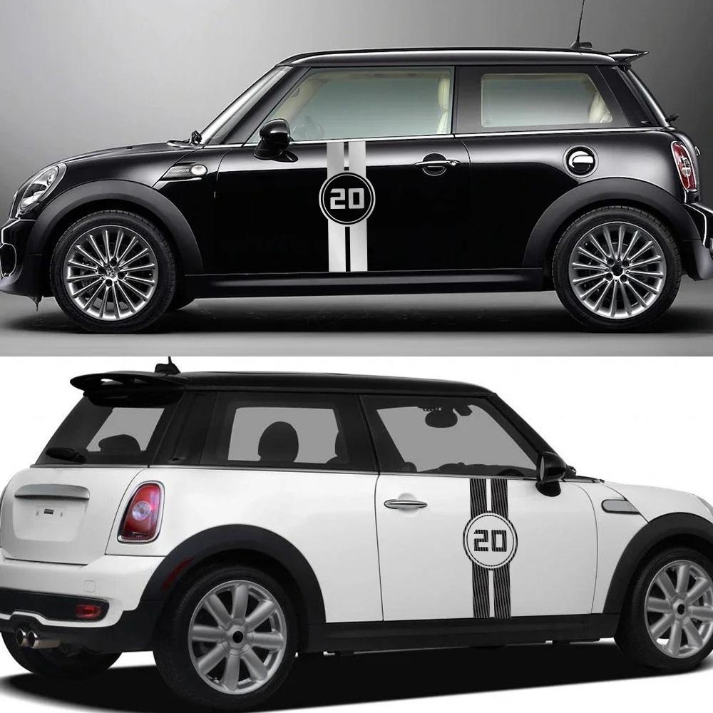 Autoaufkleber Nummer 20 Streifen Vinyl-Aufkleber für MINI Cooper S JCW R55 R56 F55 F56 R60 F60 F54 Auto Tuning Dekoration Zubehör