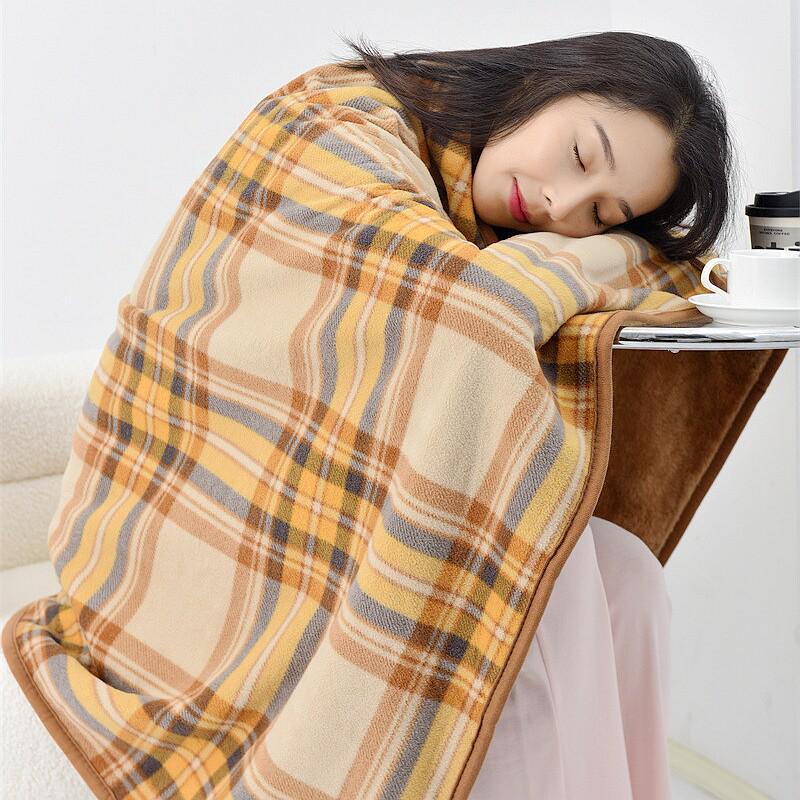 Flannel Wearable Blanket Plaid Home Office Chair Lap Blanket Comfy Poncho Throw with Buttons Winter Warm Soft Shawl Blanket