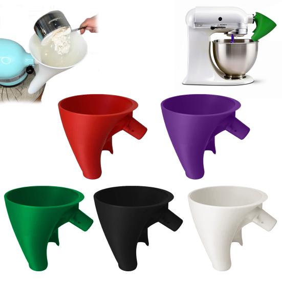 Stand Mixer Funnel for KitchenAid Easy-Pour Funnel Attachment for 5qt Bowl 30 Degree Angled Spout Reduces Spills Splatter-proof Pouring Tools