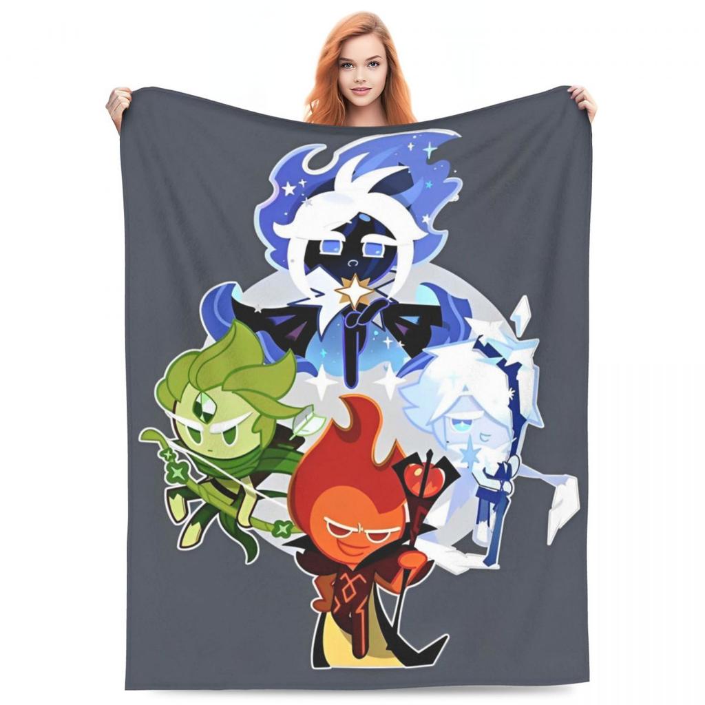 Cookie Run Kingdom Knitted Blankets Velvet Ultra-Soft Throw Blanket for Bedding Couch Bed Rug