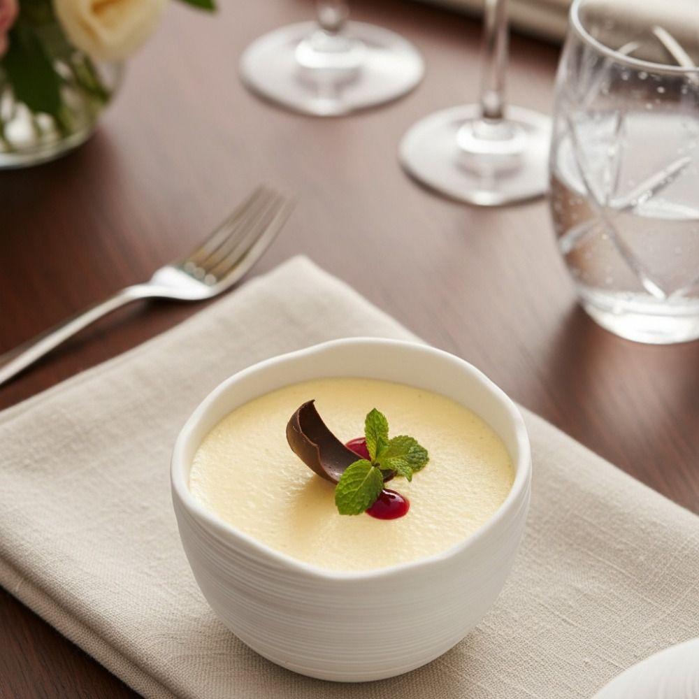 Ciotola da Dessert in Ceramica a Forma di Uovo Resistente al Calore con Coperchio Ciotola per Cucina Molecolare Ristorante