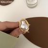 1PC New Fashion Geometric Irregular Baroque Pearl Ring For Women Retro Open Resizable Index Finger Rings Party Jewelry