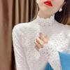 Women's Stylish Slim Fit Lace Brushed Base Layer Shirt - Autumn & Winter Fashion