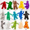 Multi-colored, Super Posable, Jointed Minifigure Building Blocks with Accessory Options for Toy Customization.