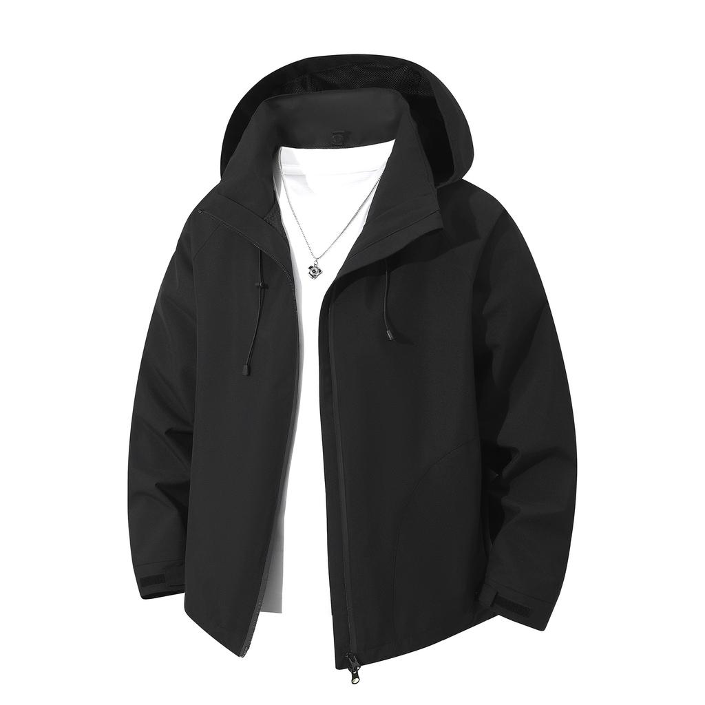 Spring and Autumn Hooded American Work Jacket Men and Women's Same New Simple Shock Clothes Couple Loose and Versatile