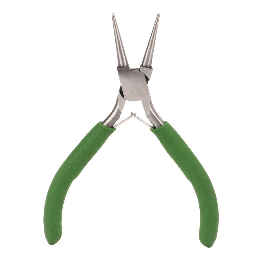Carbon Steel Round Nose Pliers Green Nonslip Handle Jewelry Pliers Durable Effort Saving Wire Looping Pliers светло-синий
