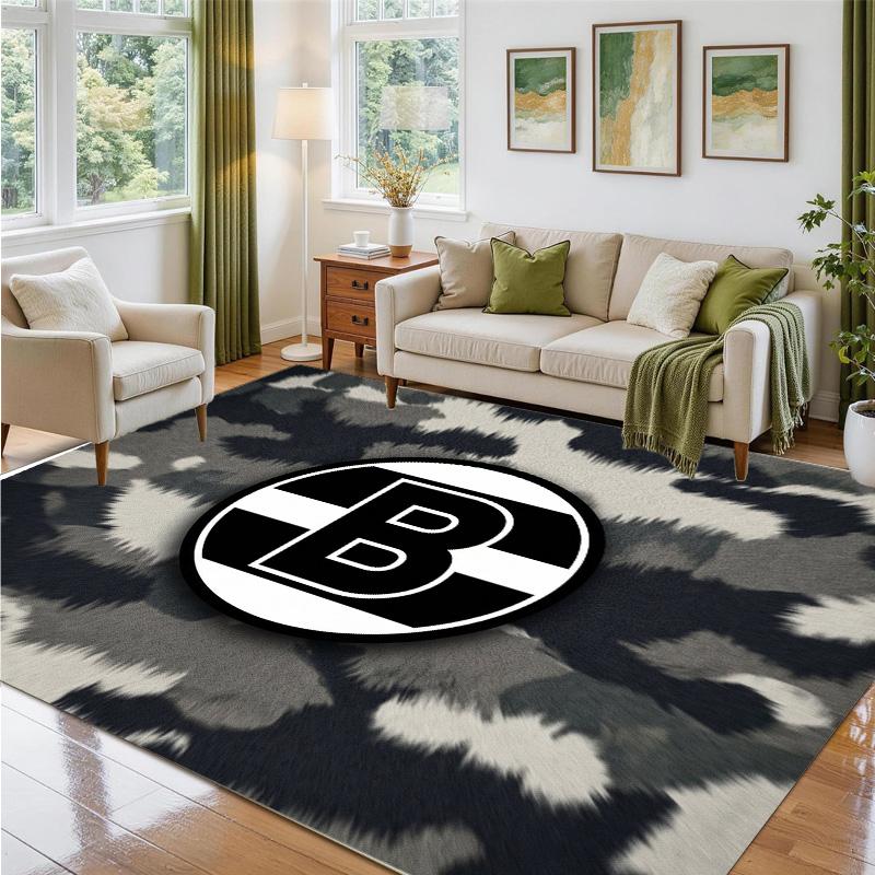 Borussia Mönchengladbach Design Crystal Velvet Rug Soft Decorative Mat for Bedroom Entrance