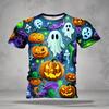 Halloween Boy's T-Shirt Pumpkin Pattern Summer Short Sleeves Casual Fashion Print Kids Tops 3-14Y Party Gift Children's Clothing
