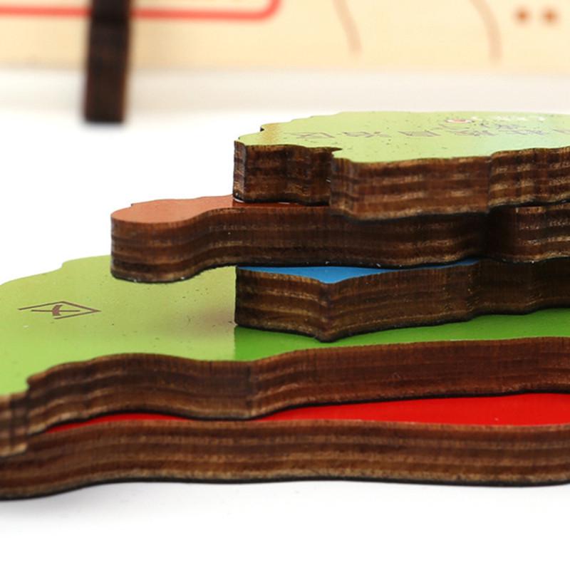 Magnetic Wooden World Map Jigsaw Puzzle for Children's Early Education