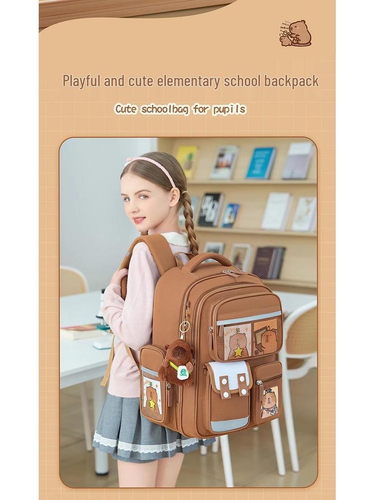 Capybara Decompression Backpack for Elementary Students Grades 1-6 - Lightweight, Large Capacity for Boys and Girls