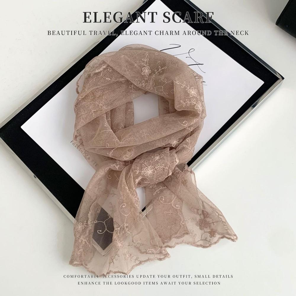Breathable Sunscreen Lace Shawl Lightweight Neck Protection Scarf Fashion Lace Scarf  for Women