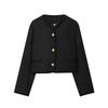 Kaslead New Women clothes Western Style Simple Graceful Trim Loop Velvet Outerwear 1293054