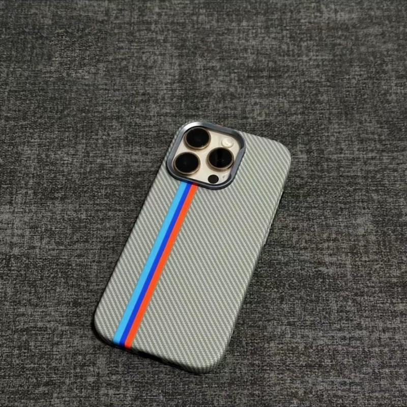 Magnetic Carbon Fiber Phone Case IPhone 16 Pro Max 15 With Kevlar Texture Anti-Slip Shockproof Skin