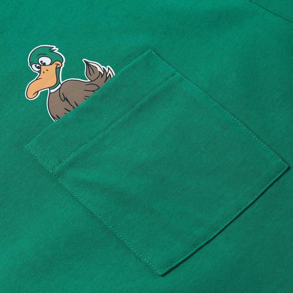 Vans Pocket Cartoon Anime Solid Color Round Neck Short Sleeve T-Shirt Unisex T-Shirts Green VN000J0WJ5F