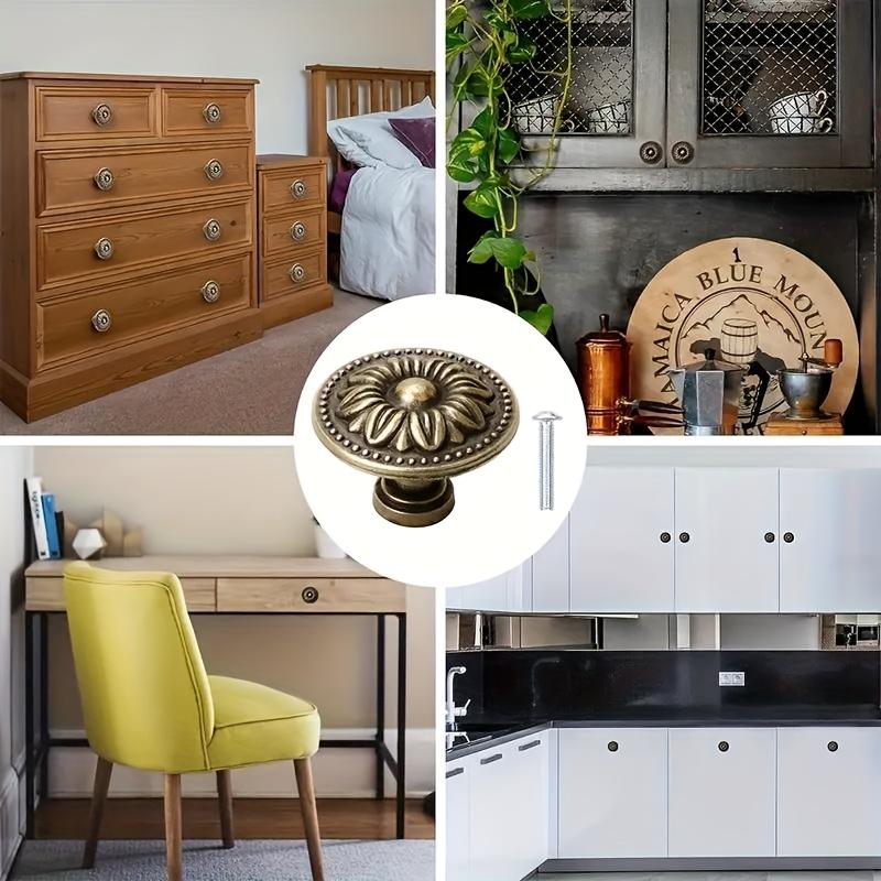 8/12 Vintage Cabinet Handles with Screws, Drawer Handles, Decorative Knobs, Detailed Engraving, Cabinet Knobs and Handles